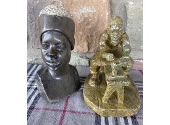 2 Small African Style Stone Sculptures