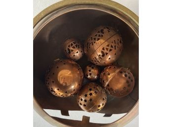 Grouping Of 7 Decorative Copper Balls