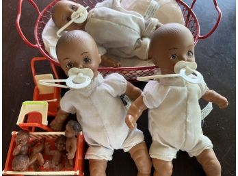 Group Of Louis Galoob 1989 Mechanical Dolls & Vintage Children’s Miniature Toys