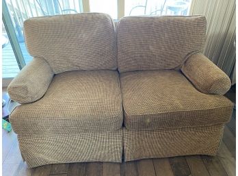 Stanford Furniture Company Down Blend Sofa With Wide Weave Design In Neutral Brown