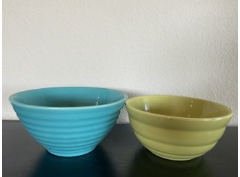 Set Of 2 Bauer Pottery Ringware Serving Bowls #10 & #12
