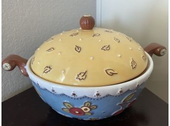 Signed Mary Engelbreit Lidded Casserole Dish 2001 By Michel & Company