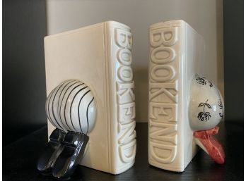 Pair Of Funny His/Hers Porcelain Bookends  (please Read Description)