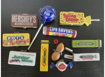 Awesome Group Of 11 Porcelain Candy Trinket Boxes Featuring Tootsie Roll, Lifesavers, Sugary Daddy, Wrigleys &