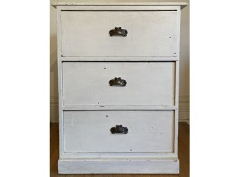Antique 3 Drawer Chest With Original Hardware Has Been Painted