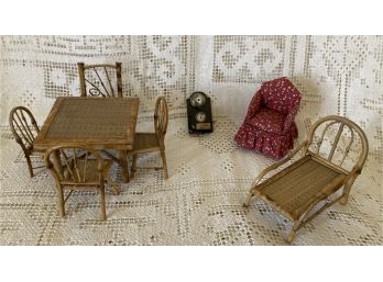 Lot Of Antique Miniature Rattan Furniture, Well Made