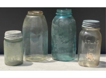 Small Collection Of Vintage Glass Jars