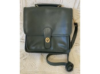 Vintage Coach Leather Handbag In Green