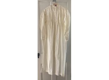 Antique  Cotton And Eyelet Long Sleeve Night Gown