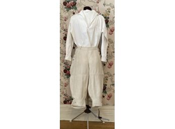 2 Piece Antique Young Man Or Youth Knee Britches With White Sailor Collar Shirt