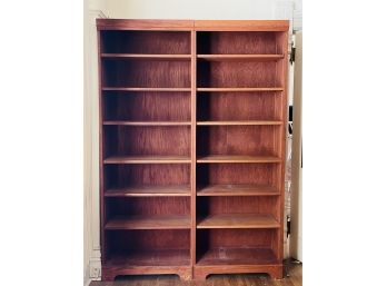 2 Bookcases With Adjustable Shelves, Made Of Wood Solids And Veneers