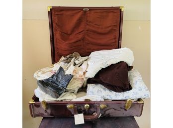 Vintage Suitcase Filled With Baby Clothes & More-Moth Damage-Clothing  As Is