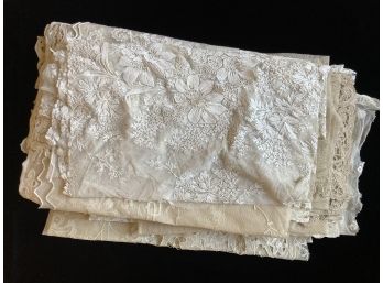 Assortment Of Antique/Vintage Embroidered Fabrics Including Lace