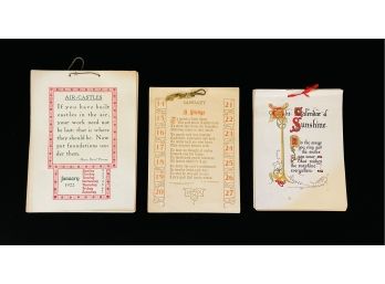 3 Antique Calendars 1900s