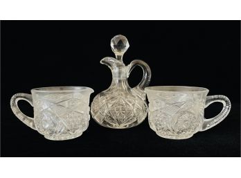 Antique Cup Crystal Duet With Cruette