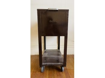 Vintage Oxford Metal Rolling File Cabinet With Shelf