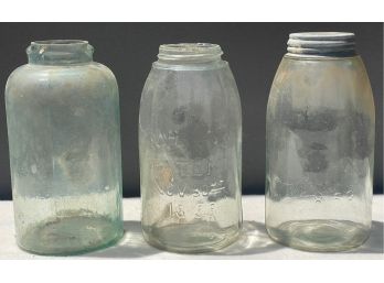 (3) Large Vintage Glass Jars