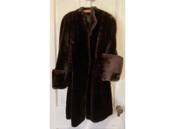 Vintage Shearling Mid Length Ladies Coat In Great Condition!
