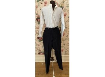 2 Piece Mens Antique Shirt With Navy Wool Pants