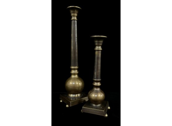 2 Solid Brass Candle Sticks