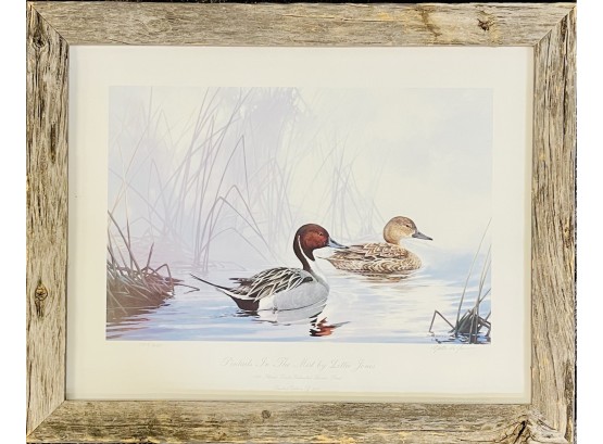Framed Art Print Pintails In The Mist By Lettie Jones 1990's Signed # 1703/3000