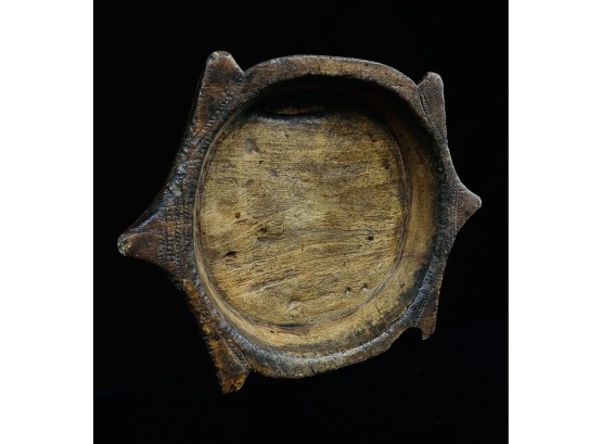 Primitive Carved Wood Turtle Bowl