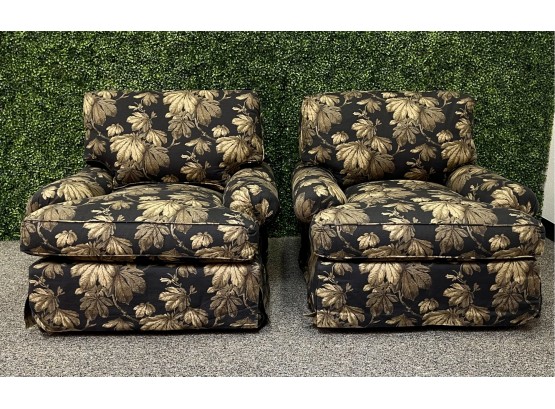 'Andiamo' Black Floral Fabric Swivel Chairs By Kisabeth See Matching Ottoman
