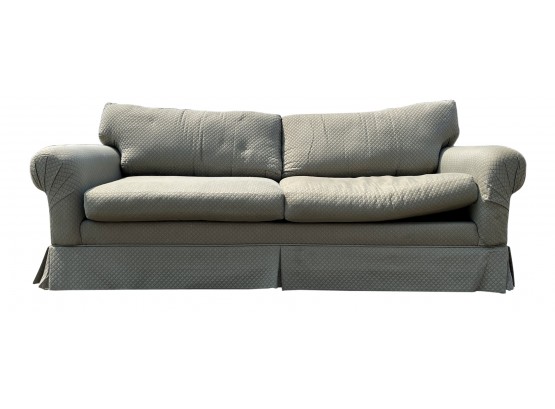 Large Custom Expressions Sage Green Roll Arm Traditional Sofa With 2 Seats See Matching Lounge Chairs