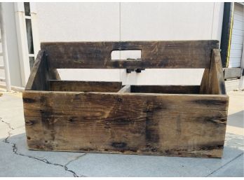 Rustic 4 Section Wood Box With Handle