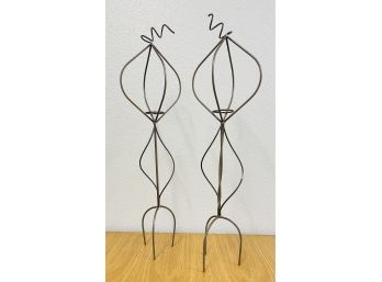 2 Wire Metal Free Form Votive Holders/sculptures