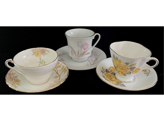 3pc Collection Of Assorted Teacups Incl. Wellington & Royal Winsor