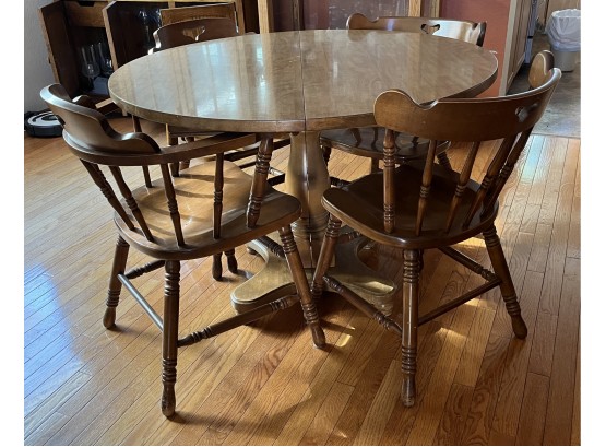 Vintage Wooden Dinner Table & 4 Chairs