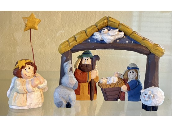 Midwest Of Cannon Falls Hand Carved Nativity Scene