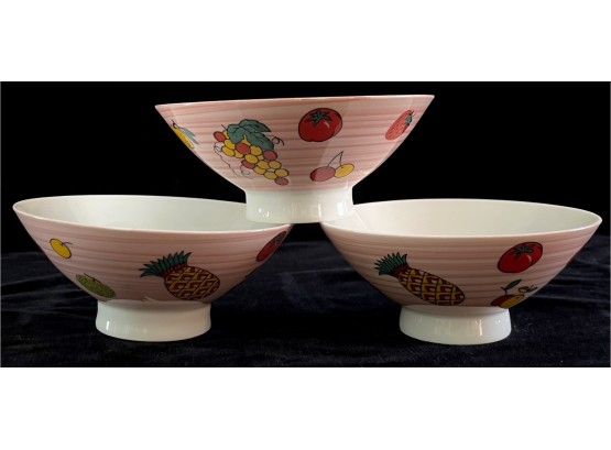 3pc Collection Of Porcelain Royal China Rice Bowls