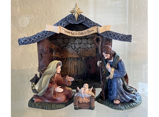 Thomas Kinkade Hawthorne Village Nativity Garland Set Incl. Mother Mary, Joseph, Baby Jesus & Holy Night Arch