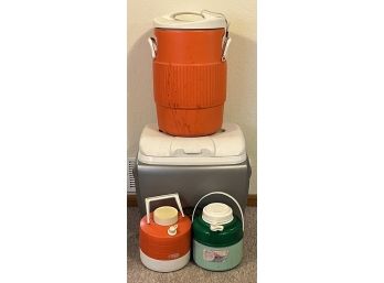 5pc Collection Of Assorted Coolers & 1 Gallon Thermoses