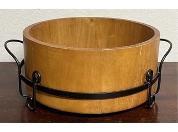 Large Wooden Bowl With W/ Rack Kamenstein Bowl 11' Wide
