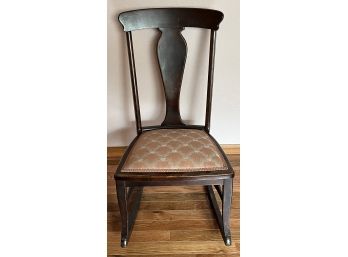 Antique Simple Dark Wood Rocking Chair