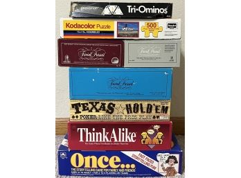 Assorted Lot Of Puzzles & Games