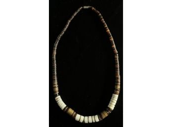 Hand Carved Santo Domingo Style Shell Beaded Necklace