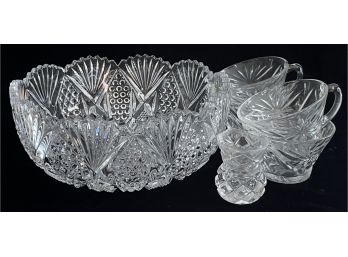 6pc Etched Glass Lot