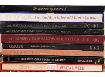 9pc Assorted Record Lot Incl. The Nat King Cole Story In Stereo & More