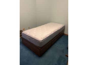Twin Bed W/ Wooden Base Frame W/ Drawers