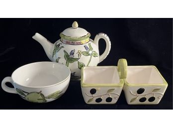 3pc Kitchenware Incl. Genuine Ironstone Ware Hand-painted In Japan & McCormick