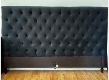 Restoration Hardware Black Tufted King Size Bed Headboard