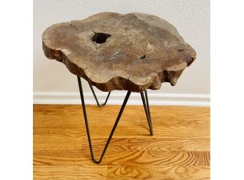 Live Edge Wood Table With Metal Frame