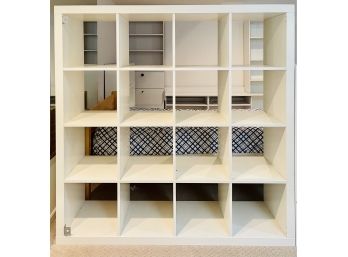 Ikea White Laminate Shelf Unit With 16 Cubbies