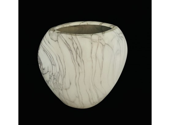 White & Gray Marbled Ceramic Vase