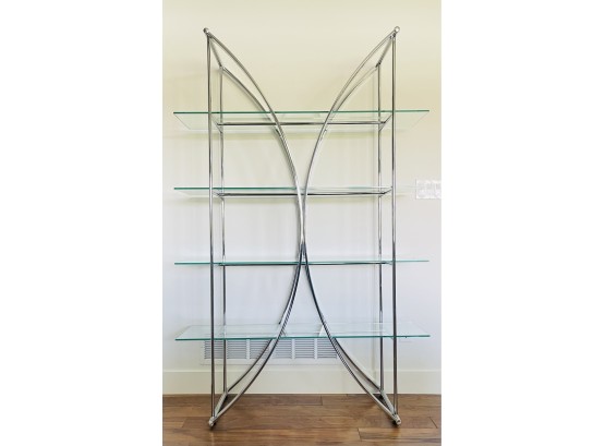 NIB 1 Of 2 Chrome & Glass Etagere By Coster Fine Furnishings # 910050