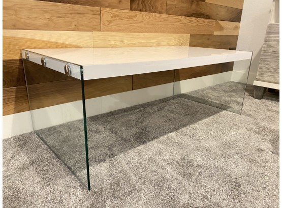 Beautiful Modern Lacquered Coffee Table With Glass Sides
